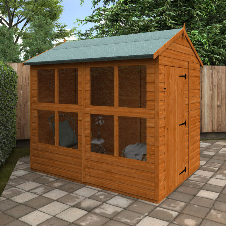 Redlands 6' x 8' Raven Summer House with toughened glass windows.