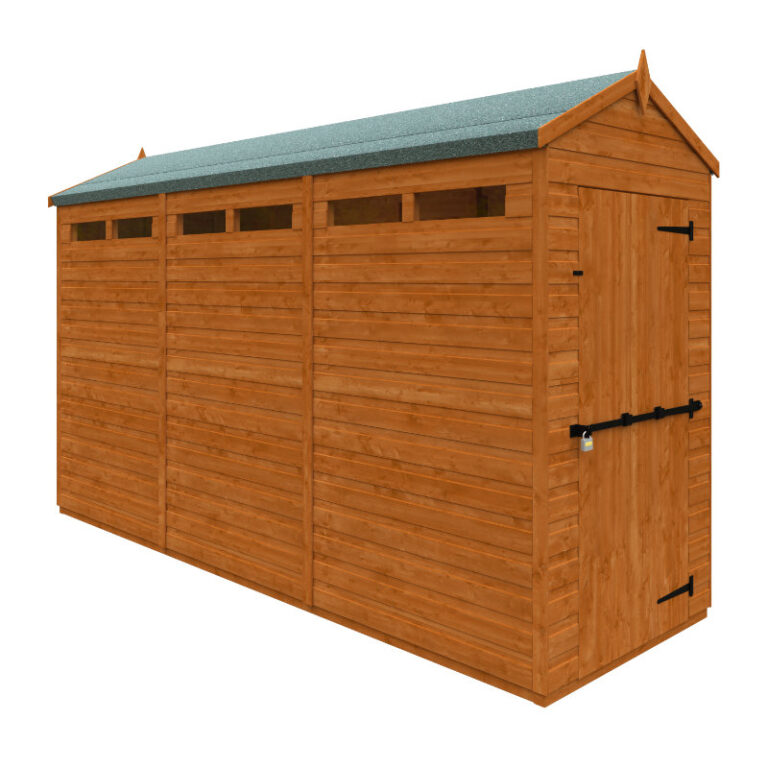 Redlands 4' x 12' Shiplap Modular Apex Security Shed