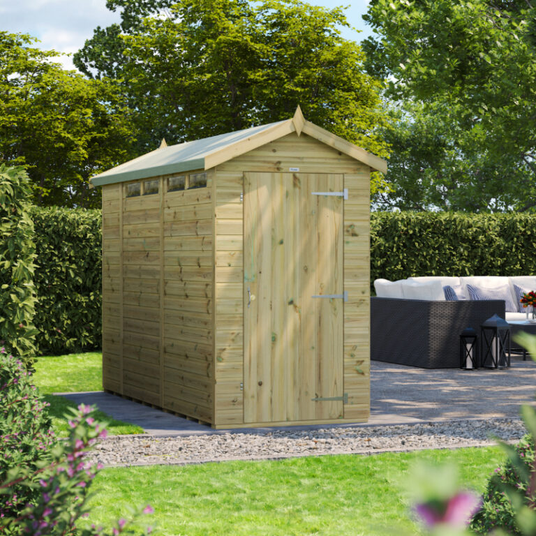 Oren 10' x 4' Premium Shiplap Modular Apex Security Shed with toughened glass windows