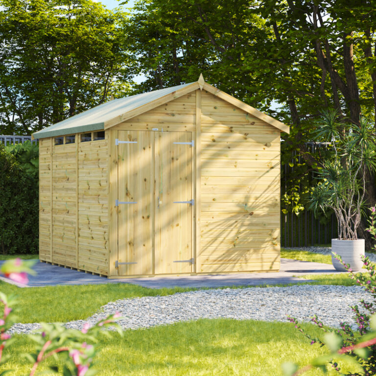 Oren 10' x 8' Premium Shiplap Modular Custom Apex Security Shed with security features