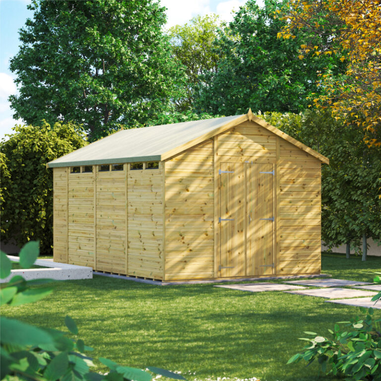 Oren 16' x 4' Premium Shiplap Modular Custom Apex Security Shed