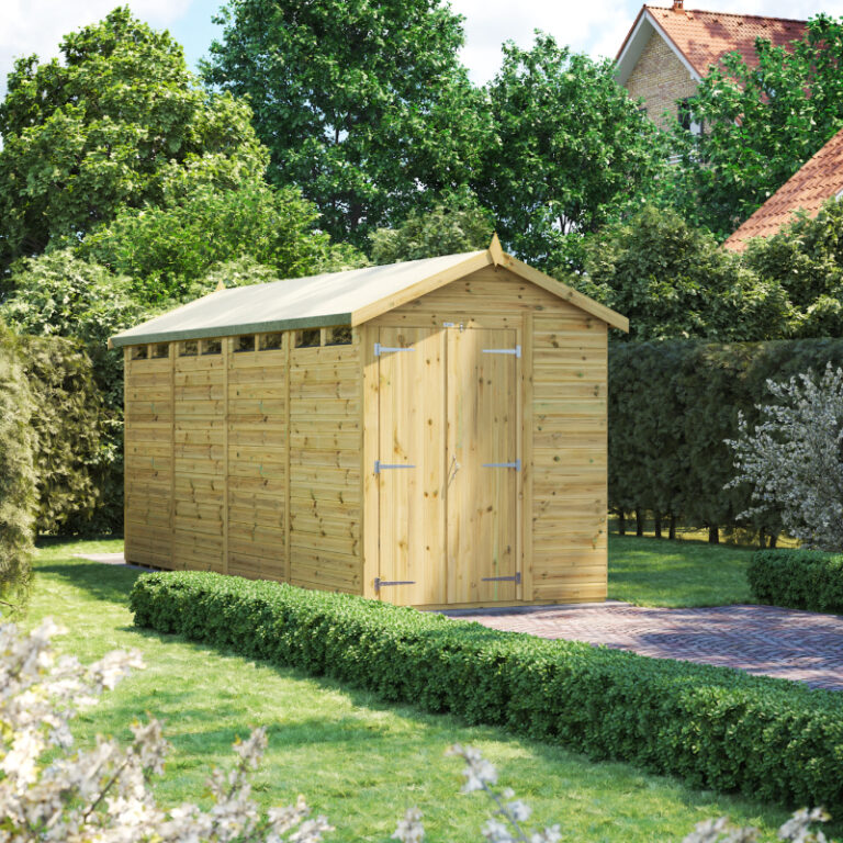 Oren 16' x 6' Premium Shiplap Modular Custom Apex Security Shed