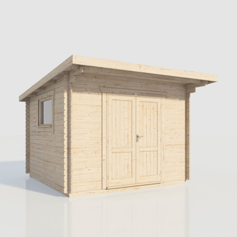 Oren 12' x 12' Count Workshop Log Cabin 28mm featuring a modern design with enhanced security features.