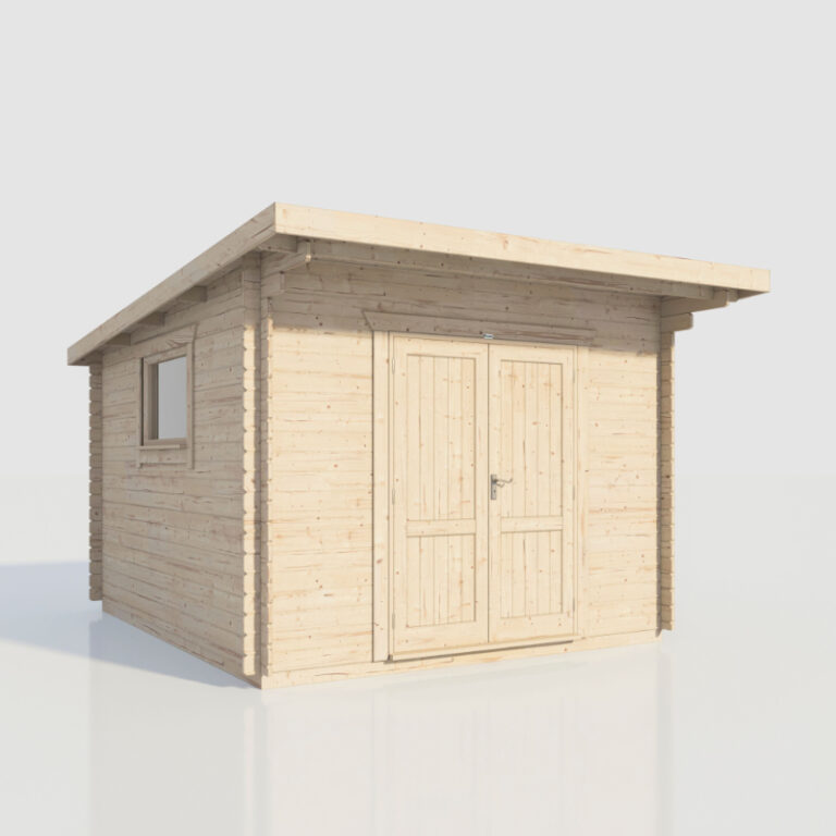 Oren 12' x 14' Count Workshop Log Cabin with interlocking log design