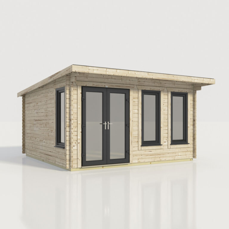 Oren 16' x 16' Countess Log Cabin showcasing its stylish design and sturdy build.