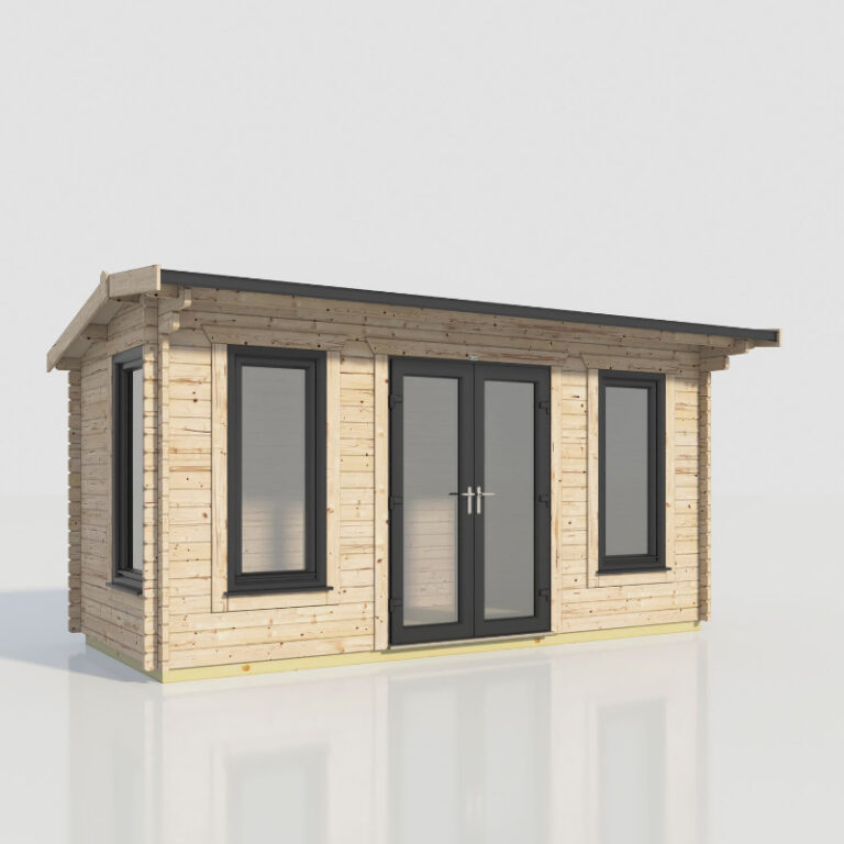 Oren Duchess Log Cabin with anthracite doors and tilt windows