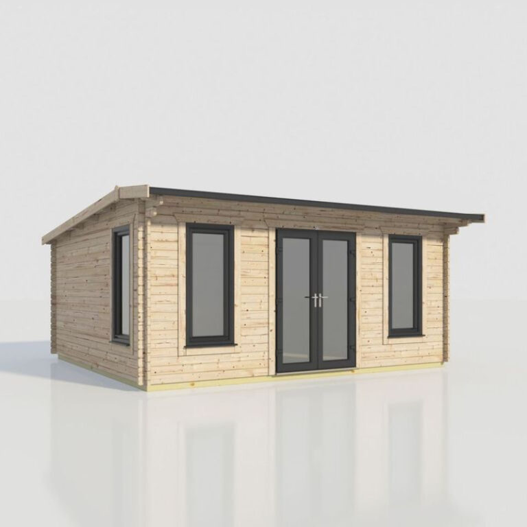 Oren 20' x 18' Duchess Log Cabin with stylish design and secure features.