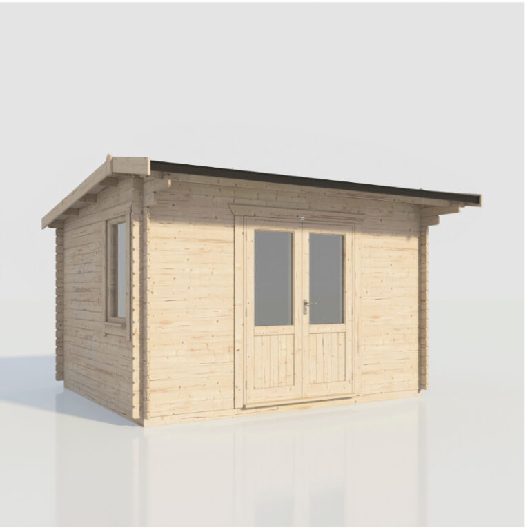 Oren 14' x 12' Duke Log Cabin with toughened glass windows