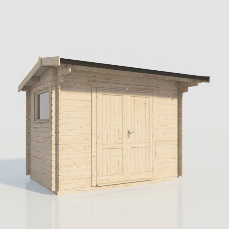 Oren 12' x 8' Duke Workshop Log Cabin featuring sleek design and robust features