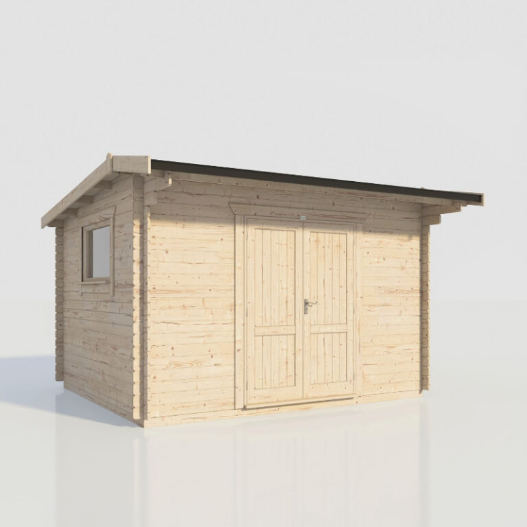 A sturdy Oren Log Cabin with double doors