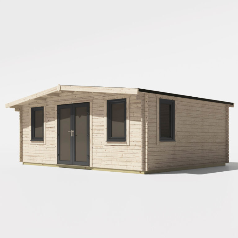 Oren 16' x 20' Marquess Log Cabin view showcasing modern features.