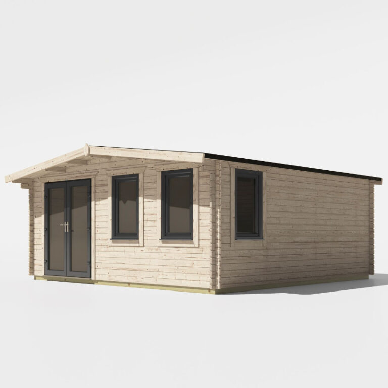 Oren 18' x 18' Marquess Log Cabin 44mm with modern design and secure features