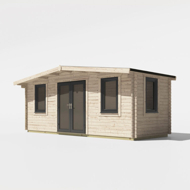 Oren 8' x 20' Marquess Log Cabin with tilt and turn windows.