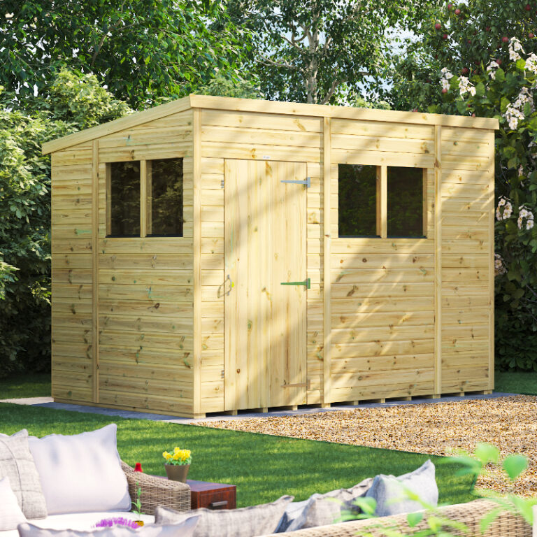 Oren Buildings 10' x 5' Wooden Apex Shed with apex roof design.