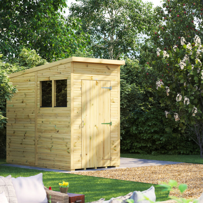 Oren Buildings 7' x 4' Wooden Shed featuring toughened safety glass windows