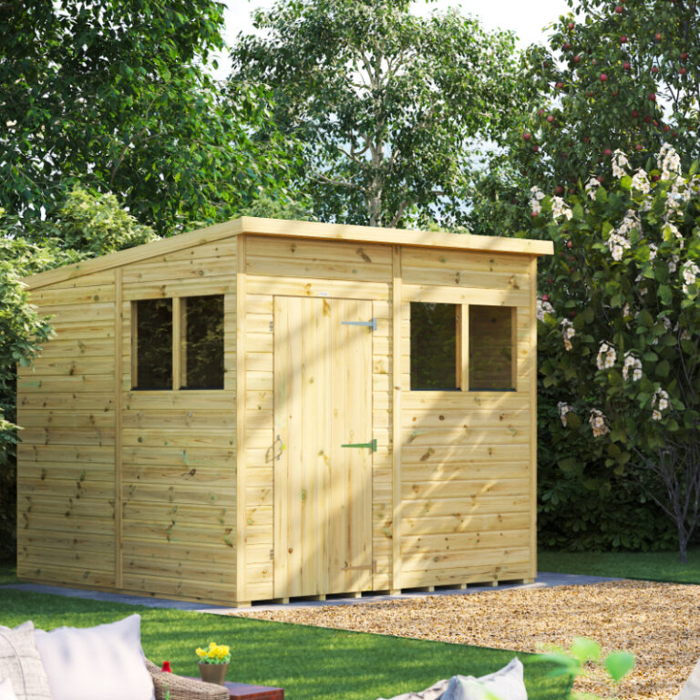 Oren Buildings 8' x 7' Wooden Shed with toughened glass windows.