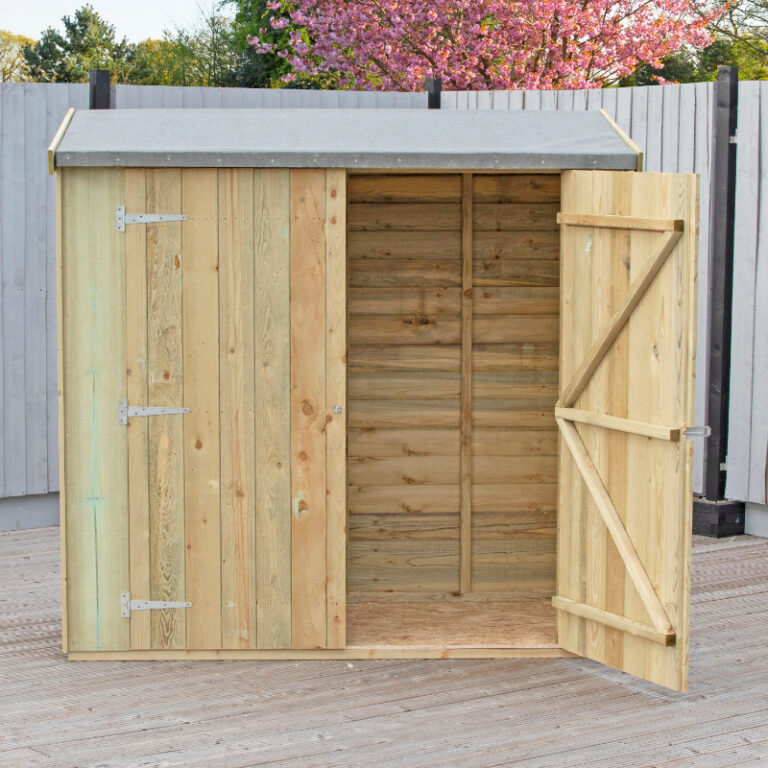 Loxley 6' x 3' Pressure Treated Overlap Pent Shed with mineral felt roofing