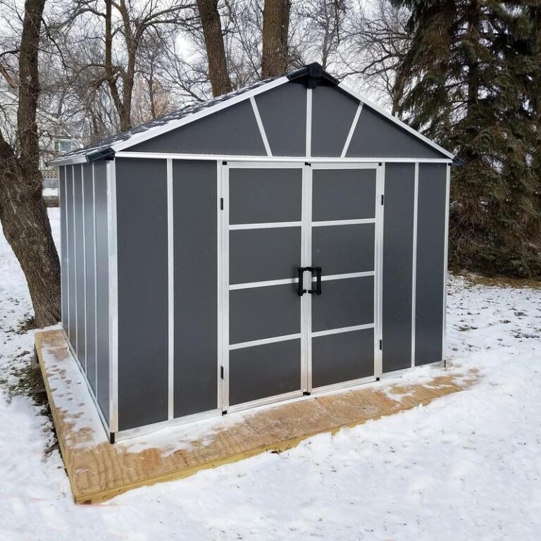 Palram Canopia 11' x 9' Yukon Dark Grey Shed - Modern design with durability.