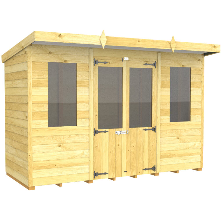 Holt 10' x 4' Alexander Pressure Treated Summer House with toughened glass windows.