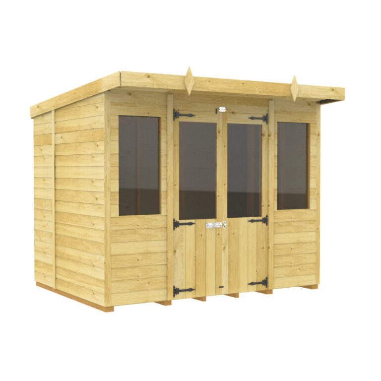 Holt 8' x 7' Alexander Pressure Treated Summer House in a lush garden.