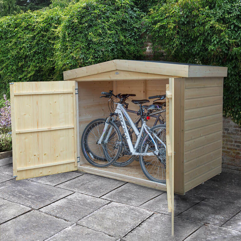 Forest Shiplap Large Double Door Apex Garden Storage Unit showing its robust design and functionality