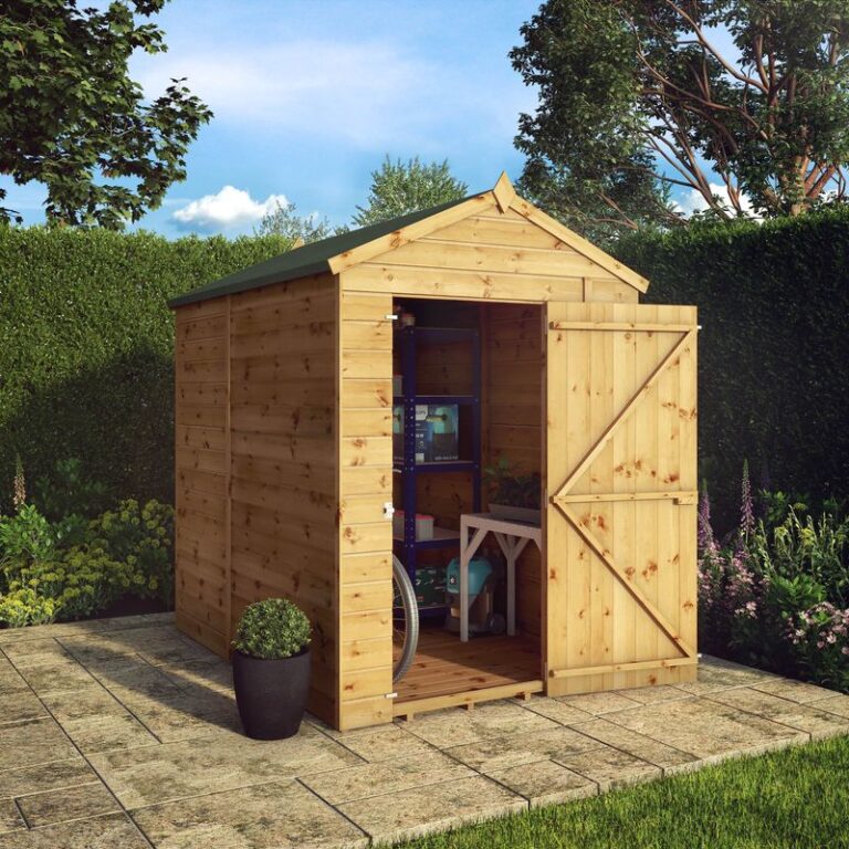 Adley 7' x 5' Premium Windowless Shiplap Modular Apex Shed - stylish and durable garden storage solution.