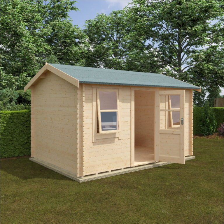 Redlands 14' x 10' Torrey Log Cabin 28mm with heavy-duty single door