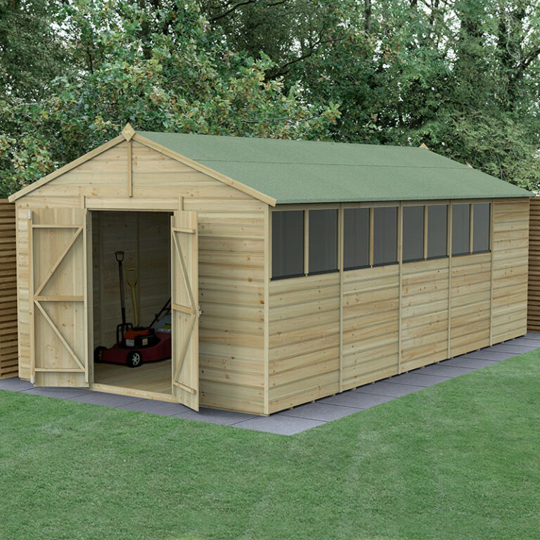 Forest Beckwood 25yr Guarantee Shed showcasing double doors and elegant design.