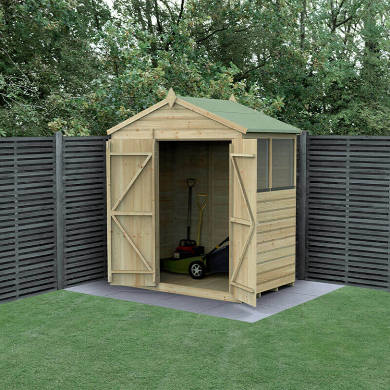 6' x 4' Forest Beckwood Wooden Shed showcasing its stylish design.