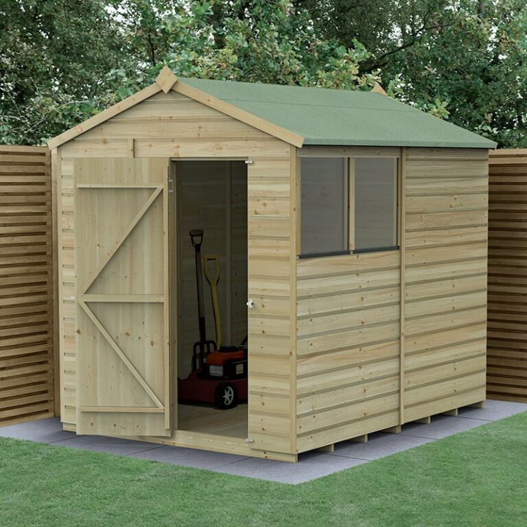 8' x 6' Forest Beckwood Shed with Apex Roof and Security Features