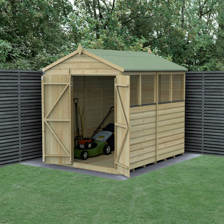 8' x 6' Forest Beckwood Pressure Treated Shed with Double Doors and 4 Windows