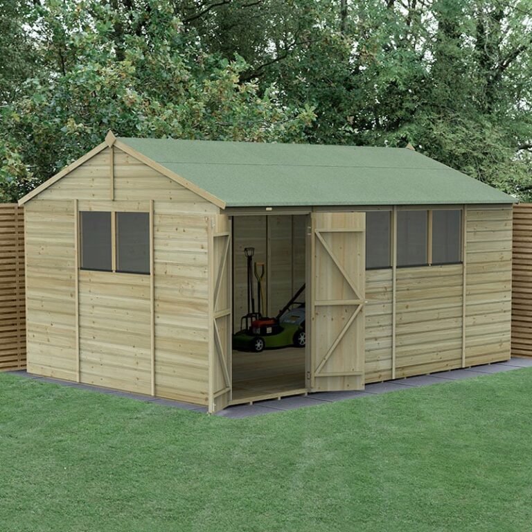 Forest Beckwood 15' x 10' Wooden Shed with Double Doors