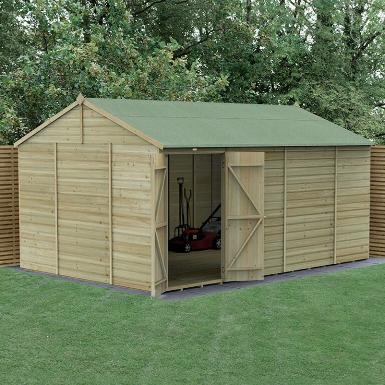 Forest Beckwood 15' x 10' Shed with Double Doors and Reverse Apex Roof