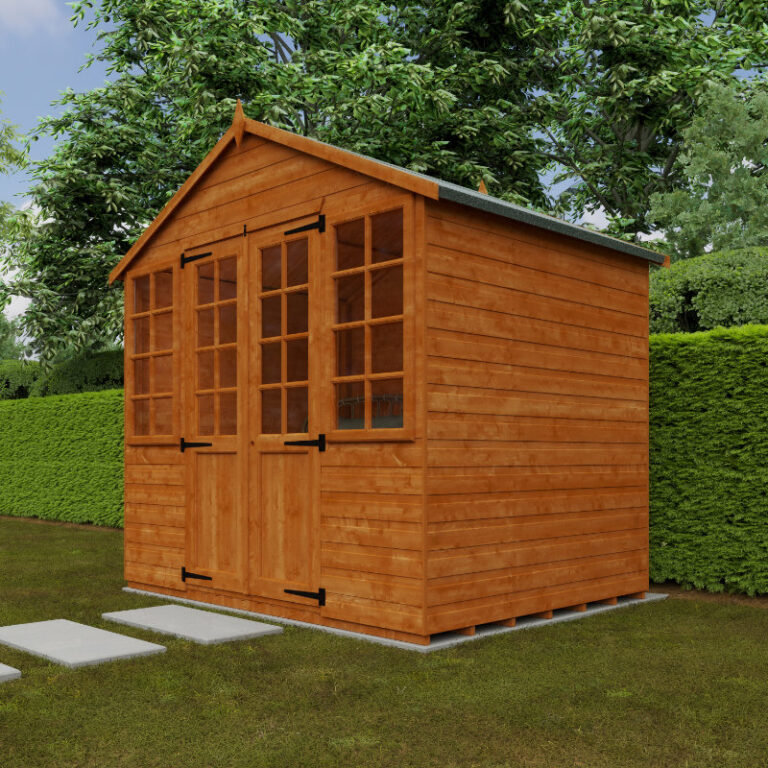 Redlands 8' x 6' Traditional Summer House with double doors and windows.