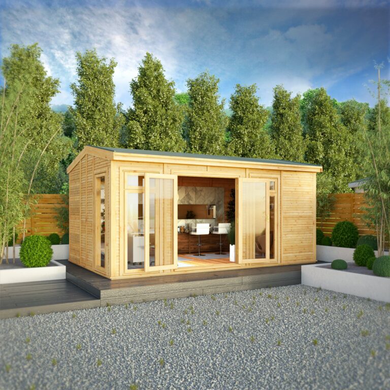 Rufford 5m x 3m Premium Insulated Garden Room showcasing its elegant design and robust construction.