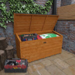 4' x 2.3' Tiger Wooden Tool Chest for Robust Garden Storage