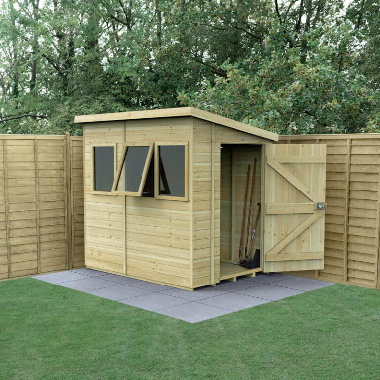 7' x 5' Forest Timberdale Pent Shed with three windows