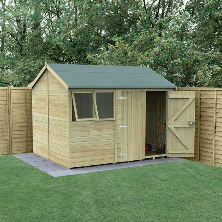 The Forest Timberdale 10' x 8' Shed showcasing its robust tongue & groove construction and secure design.