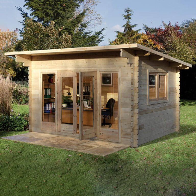 Forest Melbury 4m x 3m Log Cabin Single Glazed with double doors and windows.