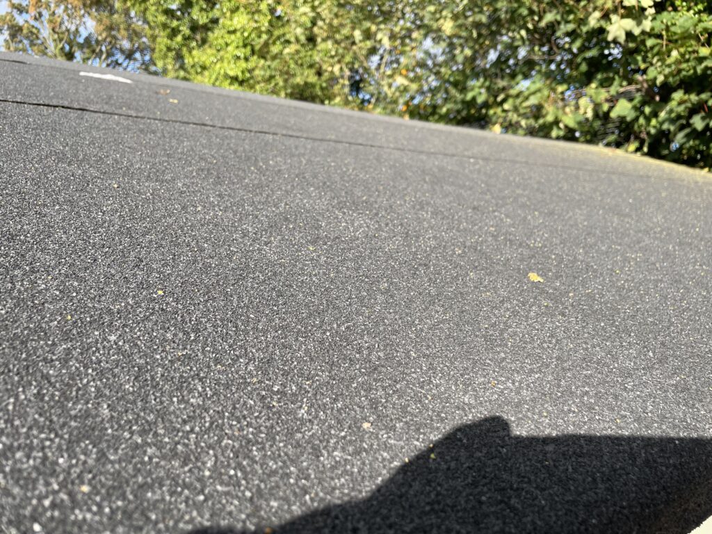 Pent roof surface with textured finish