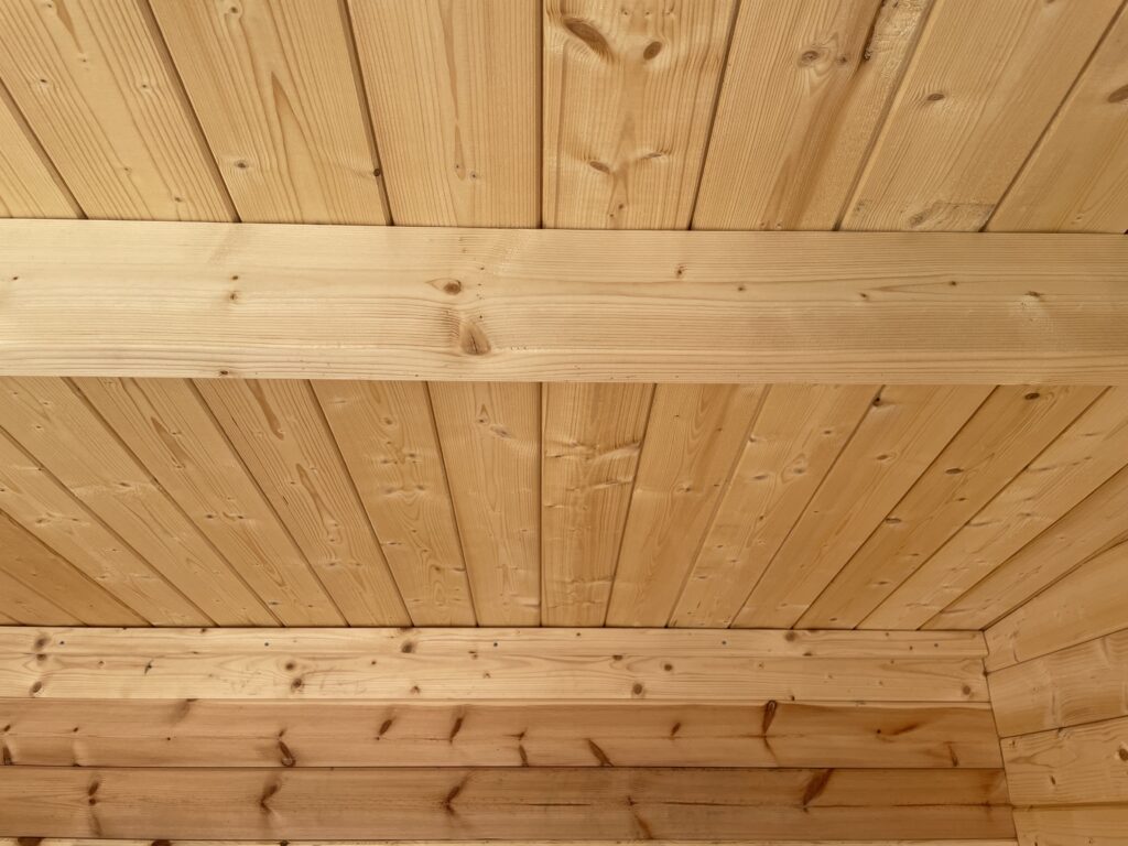 Interior view showcasing timber cladding with visible joinery