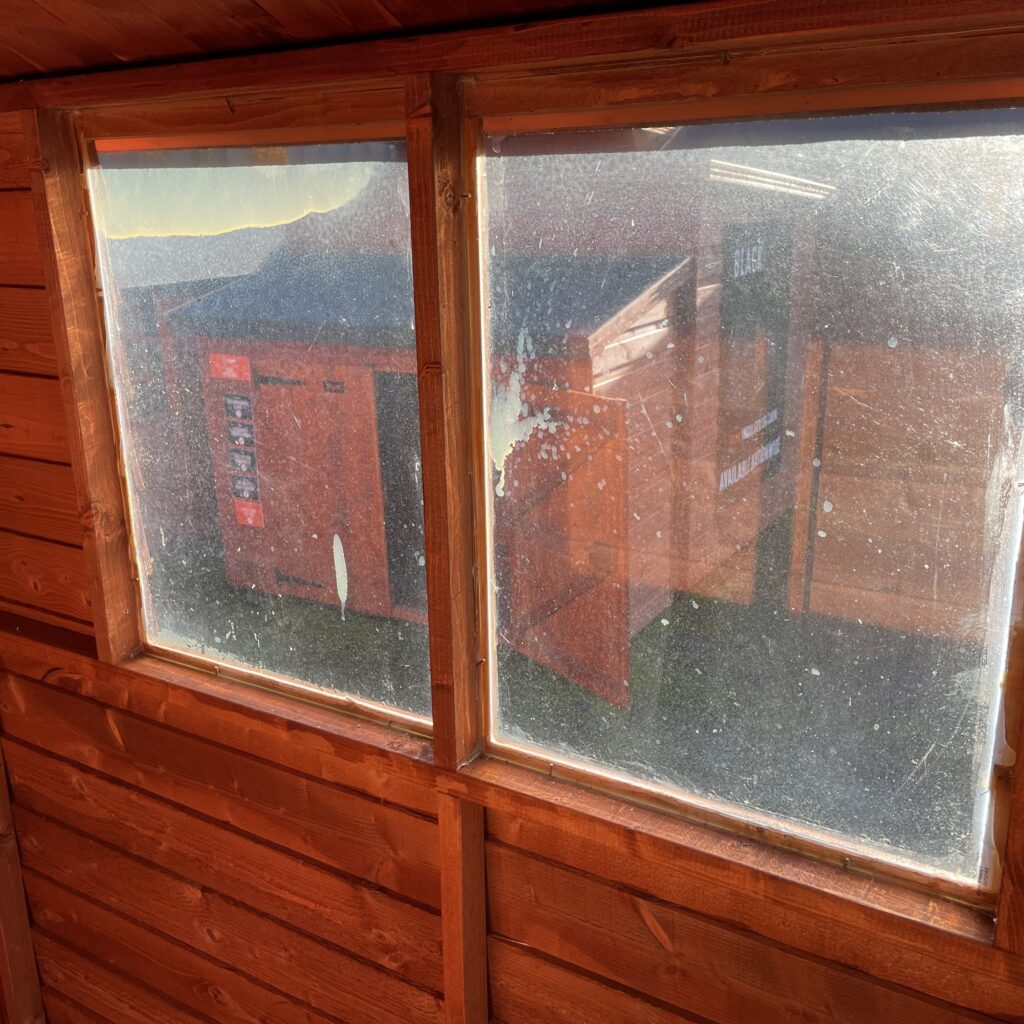 Interior view of a Tiger Overlap Apex Shed with two windows