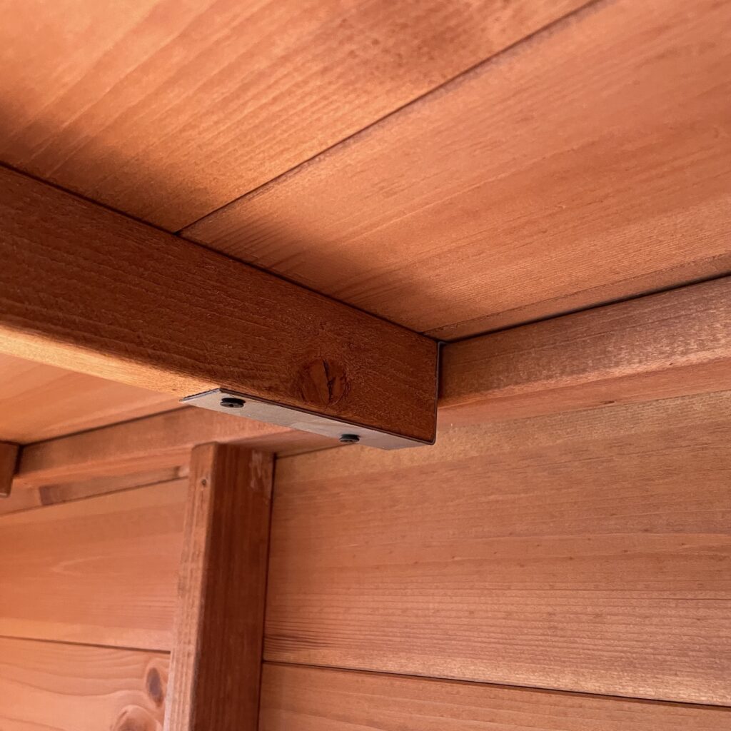 Interior timber joinery with structural support beam