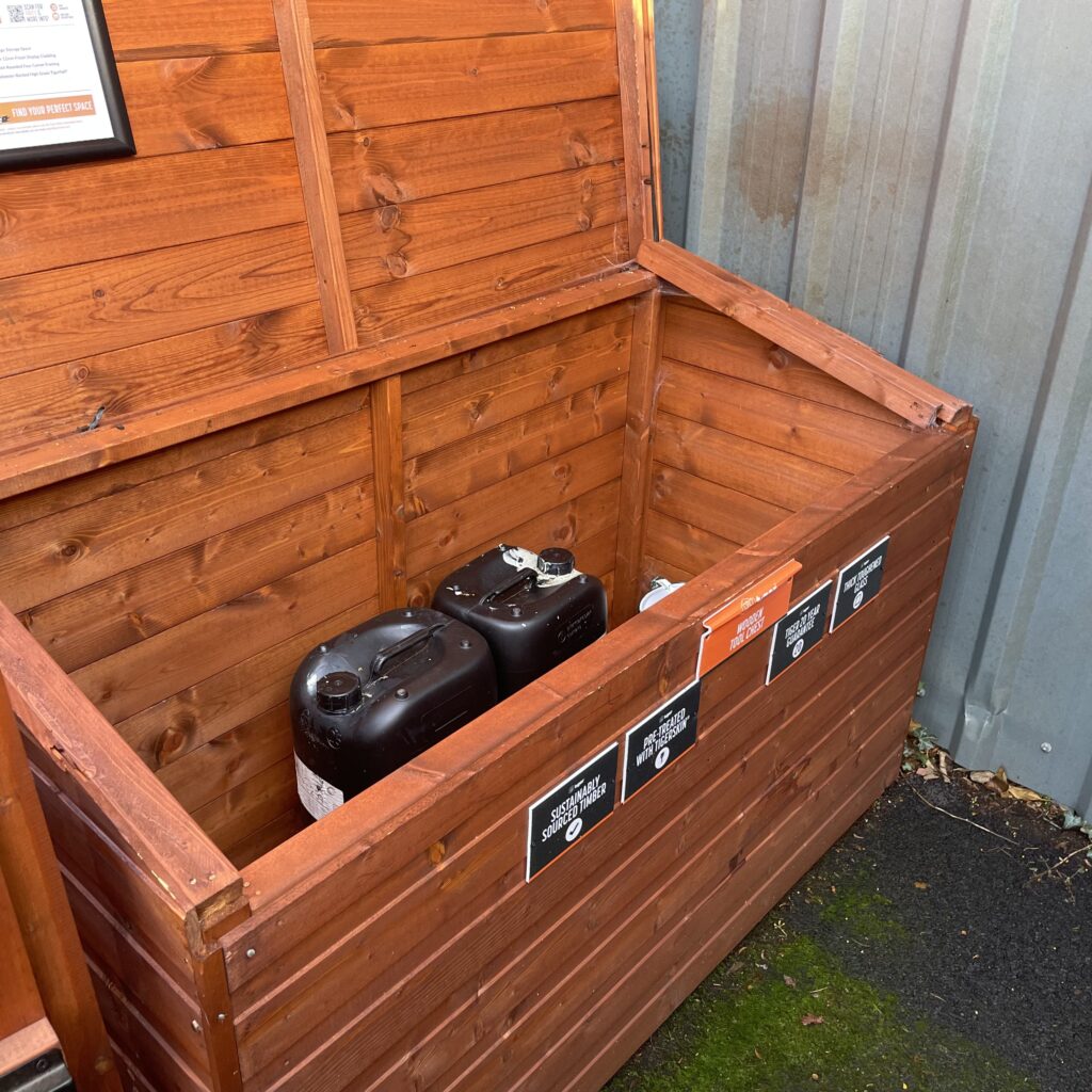 Open Tiger wooden tool chest displaying storage area