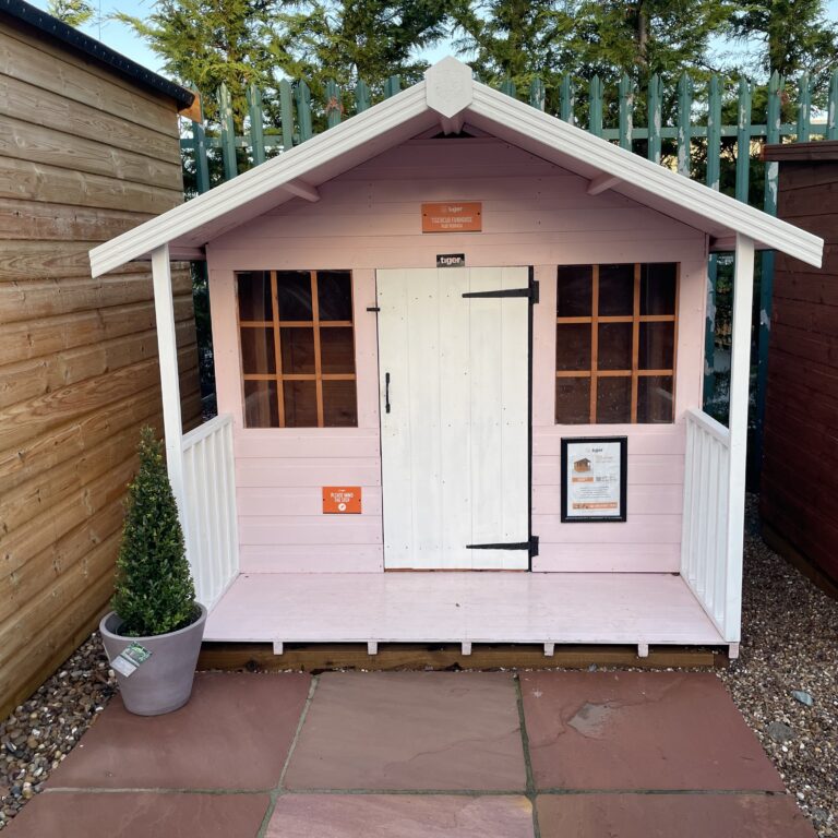 Tiger Tigercub Funhouse playhouse with veranda displayed at the Tong Show Site.