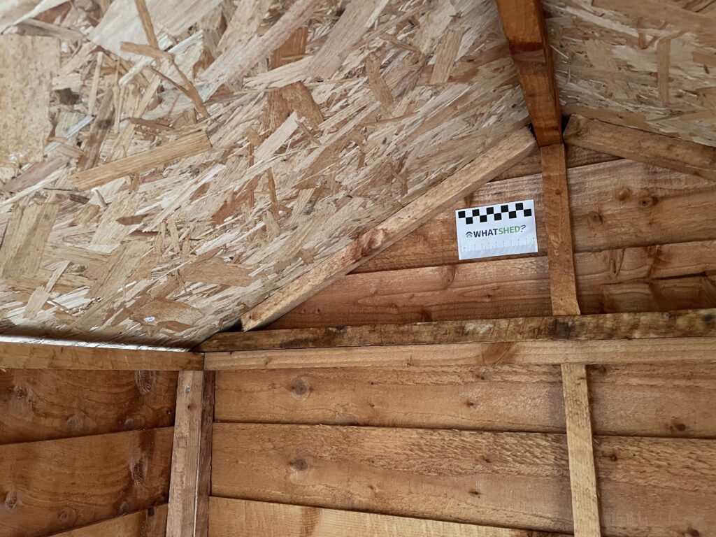 Inside of a shed made with OSB